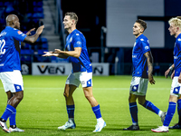 FC Den Bosch player Torles Knoll scores the 1-0 and celebrates the goal during the match between Den Bosch and ADO at De Vliert for the Keuk...