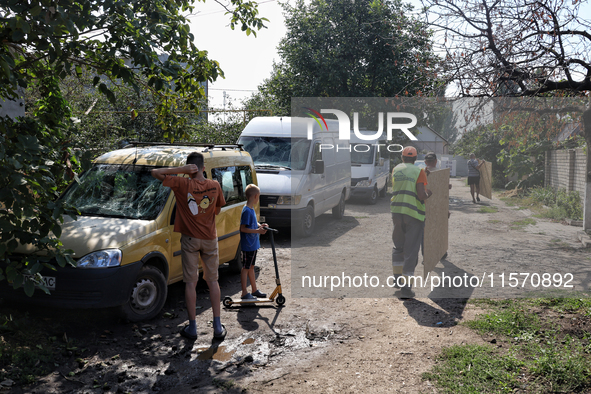 The consequences of the Russian drone attack are pictured in Odesa, Ukraine, on September 13, 2024. NO USE RUSSIA. NO USE BELARUS. 