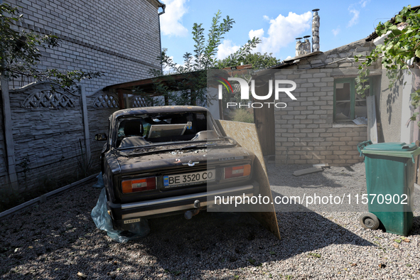 The consequences of the Russian drone attack are pictured in Odesa, Ukraine, on September 13, 2024. NO USE RUSSIA. NO USE BELARUS. 