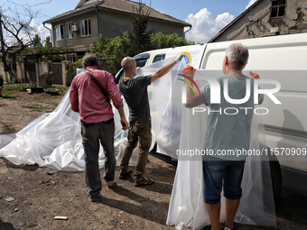 The consequences of the Russian drone attack are pictured in Odesa, Ukraine, on September 13, 2024. NO USE RUSSIA. NO USE BELARUS. (