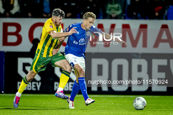 ADO Den Haag player Jordan Lee Bonis and FC Den Bosch player Stan Henderikx during the match between Den Bosch and ADO at De Vliert for the...