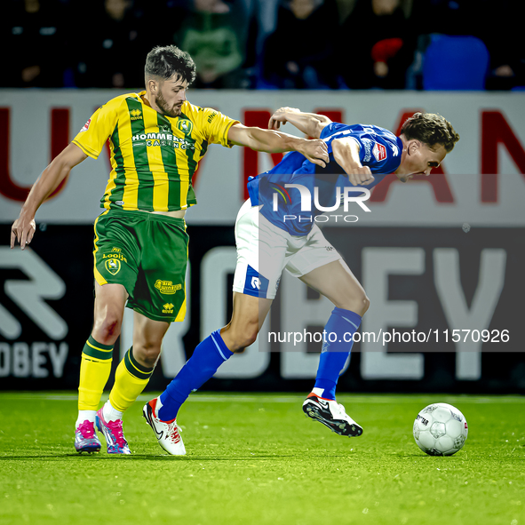 ADO Den Haag player Jordan Lee Bonis and FC Den Bosch player Stan Henderikx during the match between Den Bosch and ADO at De Vliert for the...