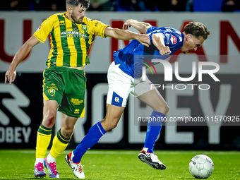 ADO Den Haag player Jordan Lee Bonis and FC Den Bosch player Stan Henderikx during the match between Den Bosch and ADO at De Vliert for the...