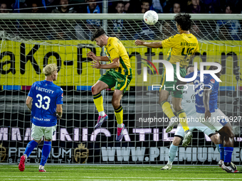 ADO Den Haag player Diogo Tomas scores, but it is offside during the match between Den Bosch and ADO at De Vliert for the Keuken Kampioen Di...