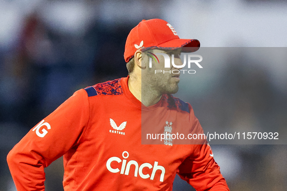 Jamie Overton of England during the Second Vitality T20 International match between England and Australia at Sofia Gardens in Cardiff, on Se...