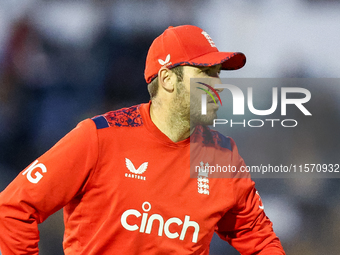 Jamie Overton of England during the Second Vitality T20 International match between England and Australia at Sofia Gardens in Cardiff, on Se...