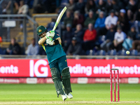 Josh Inglis of Australia hits the ball to the boundary for 4 during the Second Vitality T20 International match between England and Australi...