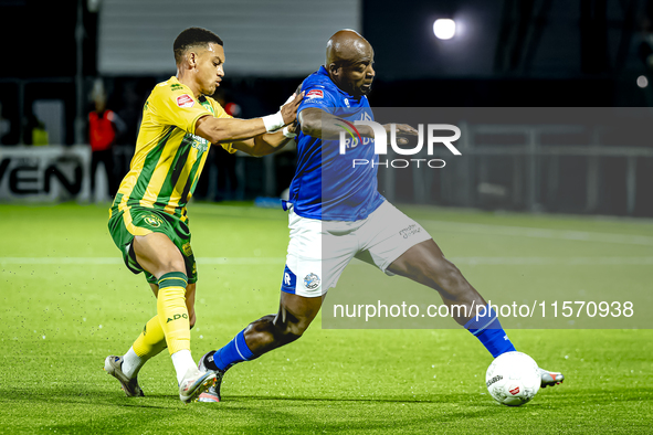 ADO Den Haag player Steven van der Sloot and FC Den Bosch player Danzell Gravenberch during the match Den Bosch vs. ADO at De Vliert for the...