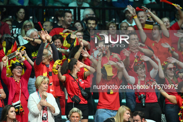 Belgium fans during the 2024 Davis Cup Finals Group Stage Bologna match between Italy and Belgium at Unipol Arena in Bologna, Italy, on Sept...