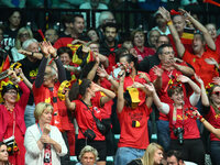 Belgium fans during the 2024 Davis Cup Finals Group Stage Bologna match between Italy and Belgium at Unipol Arena in Bologna, Italy, on Sept...