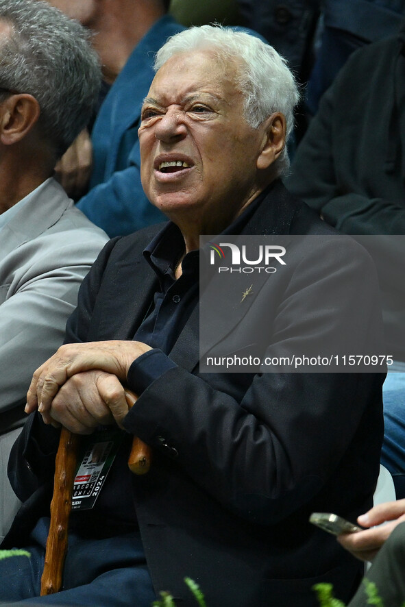 Nicola Pietrangeli during the 2024 Davis Cup Finals Group Stage Bologna match between Italy and Belgium at Unipol Arena in Bologna, Italy, o...