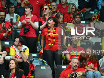 Belgium fans during the 2024 Davis Cup Finals Group Stage Bologna match between Italy and Belgium at Unipol Arena in Bologna, Italy, on Sept...