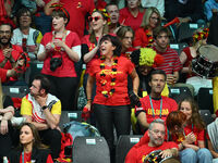 Belgium fans during the 2024 Davis Cup Finals Group Stage Bologna match between Italy and Belgium at Unipol Arena in Bologna, Italy, on Sept...