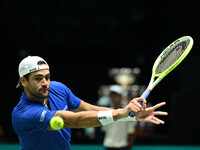 Matteo Berrettini (ITA) competes during the 2024 Davis Cup Finals Group Stage Bologna match between Italy and Belgium at Unipol Arena in Bol...