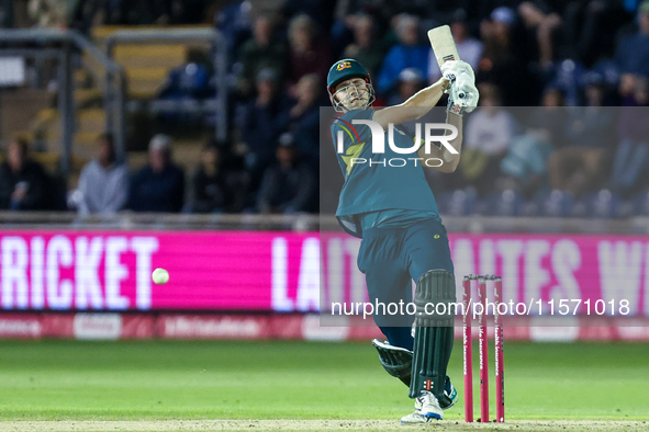 #42, Cameron Green of Australia in action with the bat during the Second Vitality T20 International match between England and Australia at S...