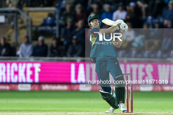 #42, Cameron Green of Australia in action with the bat during the Second Vitality T20 International match between England and Australia at S...