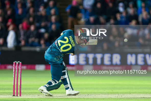 During the Second Vitality T20 International match between England and Australia in Cardiff, Wales, on September 13, 2024. 