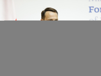 Minister of Foreign Affairs of the Republic of Poland Radoslaw Sikorski attends a joint news conference with Minister of Foreign Affairs of...