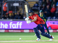 Will Jacks of England is in action with the bat during the Second Vitality T20 International match between England and Australia at Sofia Ga...