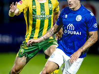 ADO Den Haag player Jari Vlak and FC Den Bosch player Thijs van Leeuwen during the match between Den Bosch and ADO at De Vliert for the Keuk...