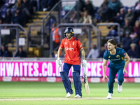 Marcus Stones of Australia bowls during the Second Vitality T20 International match between England and Australia at Sofia Gardens in Cardif...