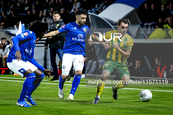 FC Den Bosch player Hicham Acheffay and ADO Den Haag player Daryl van Mieghem during the match between Den Bosch and ADO at De Vliert for th...