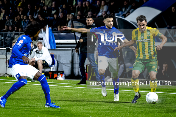 FC Den Bosch player Hicham Acheffay and ADO Den Haag player Daryl van Mieghem during the match between Den Bosch and ADO at De Vliert for th...