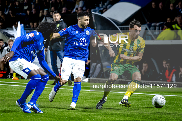 FC Den Bosch player Hicham Acheffay and ADO Den Haag player Daryl van Mieghem during the match between Den Bosch and ADO at De Vliert for th...