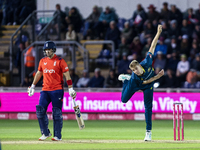 Cameron Green of Australia bowls during the Second Vitality T20 International match between England and Australia at Sofia Gardens in Cardif...