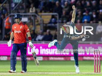 Cameron Green of Australia bowls during the Second Vitality T20 International match between England and Australia at Sofia Gardens in Cardif...