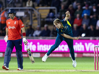 Cameron Green of Australia bowls during the Second Vitality T20 International match between England and Australia at Sofia Gardens in Cardif...