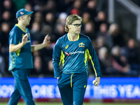 Adam Zampa of Australia prepares to bowl during the Second Vitality T20 International match between England and Australia in Cardiff, Wales,...