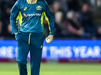 Adam Zampa of Australia prepares to bowl during the Second Vitality T20 International match between England and Australia in Cardiff, Wales,...