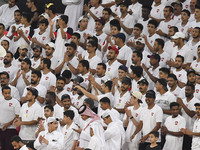 Fans of Al Rayyan SC cheer during the Ooredoo Qatar Stars League 24/25 match between Al Rayyan SC and Al Shahania SC at Ahmad Bin Ali Stadiu...