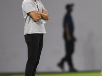 Al Rayyan SC head coach Poya Asbaghi reacts during the Ooredoo Qatar Stars League 24/25 match between Al Rayyan SC and Al Shahania SC at Ahm...