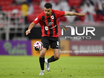 Mahmoud Ahmed Hassan of Al Rayyan SC plays in the Ooredoo Qatar Stars League 24/25 match between Al Rayyan SC and Al Shahania SC at Ahmad Bi...