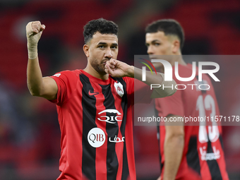 Mahmoud Ahmed Hassan of Al Rayyan SC celebrates after scoring a goal during the Ooredoo Qatar Stars League 24/25 match between Al Rayyan SC...