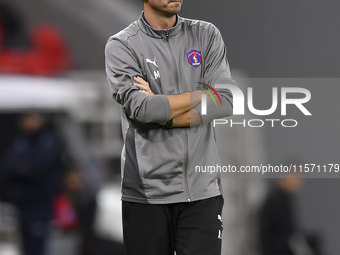 Al Shahania SC head coach Alvaro Perez reacts during the Ooredoo Qatar Stars League 24/25 match between Al Rayyan SC and Al Shahania SC at A...