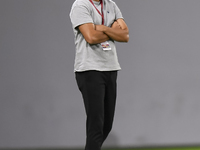 Al Rayyan SC head coach Poya Asbaghi reacts during the Ooredoo Qatar Stars League 24/25 match between Al Rayyan SC and Al Shahania SC at Ahm...