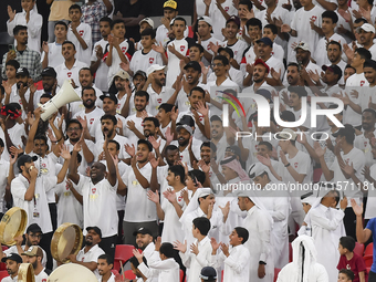 Fans of Al Rayyan SC cheer during the Ooredoo Qatar Stars League 24/25 match between Al Rayyan SC and Al Shahania SC at Ahmad Bin Ali Stadiu...