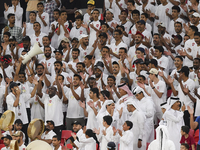 Fans of Al Rayyan SC cheer during the Ooredoo Qatar Stars League 24/25 match between Al Rayyan SC and Al Shahania SC at Ahmad Bin Ali Stadiu...