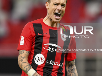 Roger Krug Guedes of Al Rayyan SC celebrates after scoring a goal during the Ooredoo Qatar Stars League 24/25 match between Al Rayyan SC and...