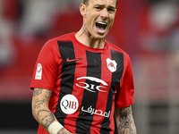 Roger Krug Guedes of Al Rayyan SC celebrates after scoring a goal during the Ooredoo Qatar Stars League 24/25 match between Al Rayyan SC and...