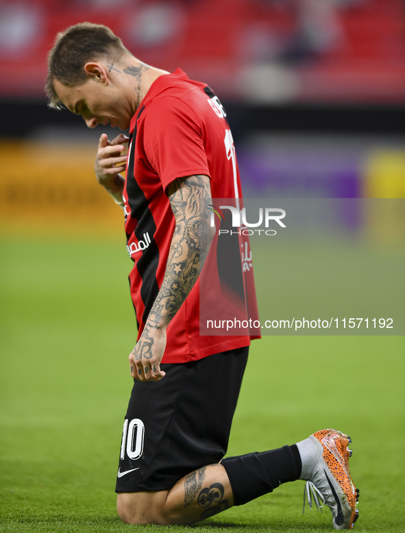 Roger Krug Guedes of Al Rayyan SC celebrates after scoring a goal during the Ooredoo Qatar Stars League 24/25 match between Al Rayyan SC and...