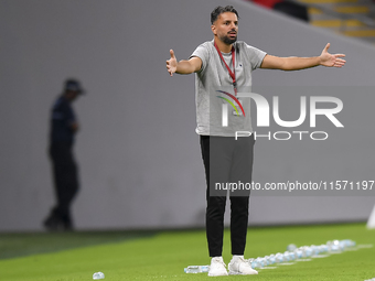 Al Rayyan SC head coach Poya Asbaghi reacts during the Ooredoo Qatar Stars League 24/25 match between Al Rayyan SC and Al Shahania SC at Ahm...