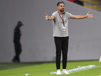 Al Rayyan SC head coach Poya Asbaghi reacts during the Ooredoo Qatar Stars League 24/25 match between Al Rayyan SC and Al Shahania SC at Ahm...