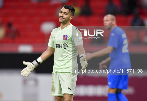 Goalkeeper Al Shahania SC Shehab Mamdouh Ellethy reacts during the Ooredoo Qatar Stars League 24/25 match between Al Rayyan SC and Al Shahan...