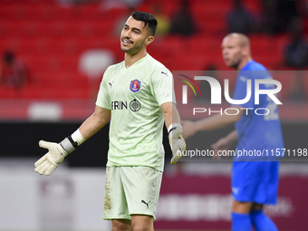 Goalkeeper Al Shahania SC Shehab Mamdouh Ellethy reacts during the Ooredoo Qatar Stars League 24/25 match between Al Rayyan SC and Al Shahan...