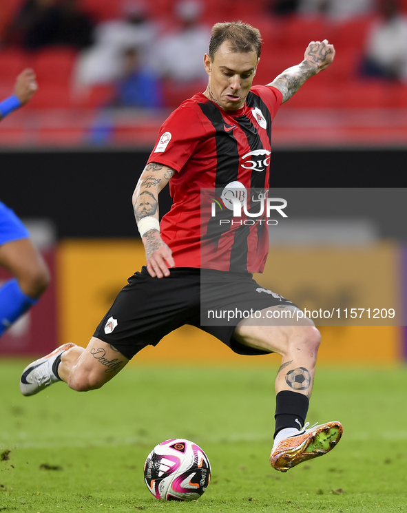 Roger Krug Guedes of Al Rayyan SC plays in the Ooredoo Qatar Stars League 24/25 match between Al Rayyan SC and Al Shahania SC at Ahmad Bin A...