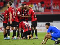 Roger Krug Guedes #10 of Al Rayyan SC celebrates after scoring a goal during the Ooredoo Qatar Stars League 24/25 match between Al Rayyan SC...